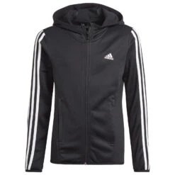Adidas - Girl's 3 Stripes Full Zip Hoodie - Sweat à Capuche -Maloja Magasi adidas girls 3 stripes full zip hoodie sweat a capuche 1