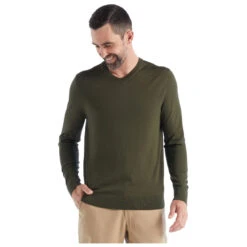 Icebreaker - Wilcox L/S V Sweater - Pull En Laine Mérinos -Maloja Magasi icebreaker wilcox l s v sweater pull en laine merinos detail 3