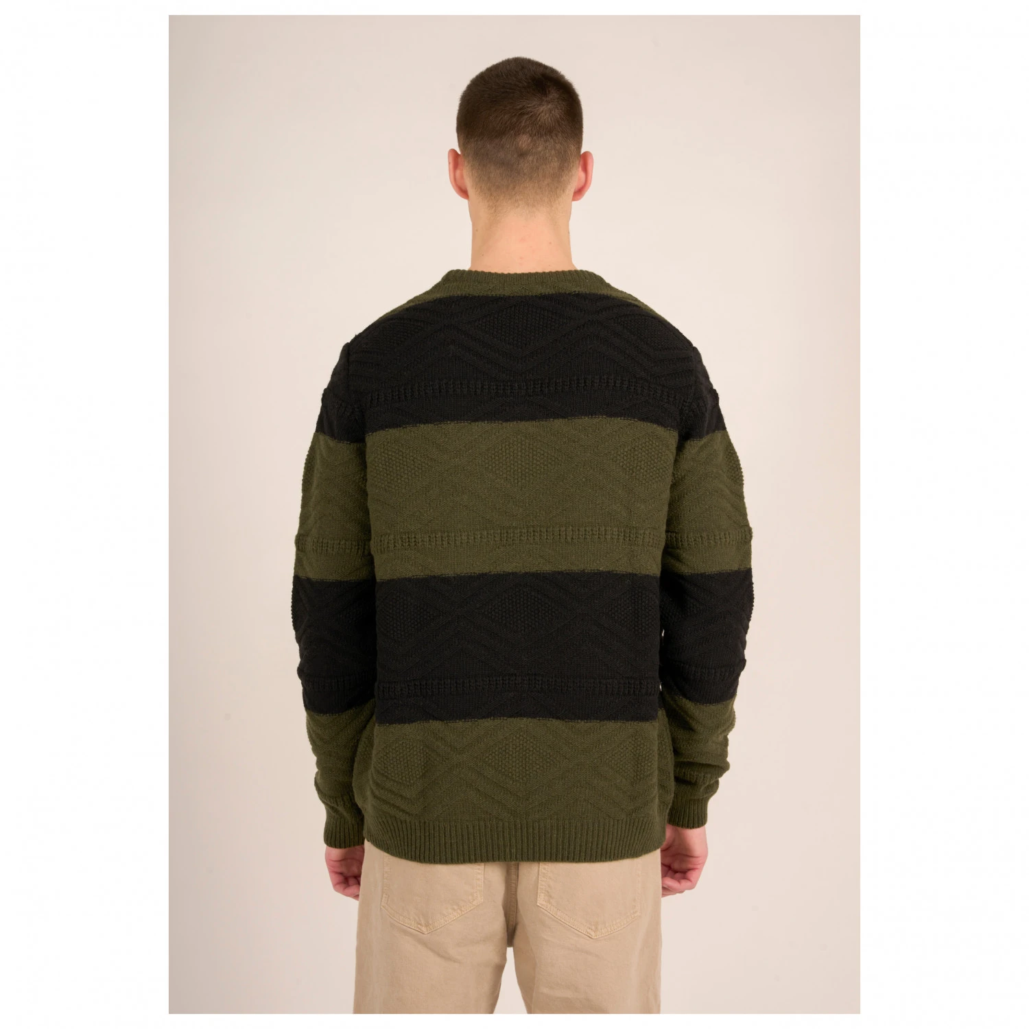 KnowledgeCotton Apparel - Cable Block Crew Neck Knit - Pull En Laine 5 KnowledgeCotton Apparel - Cable Block Crew Neck Knit - Pull En Laine – Image 3