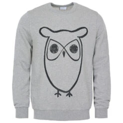 KnowledgeCotton Apparel - Crew Neck Big Owl Front Print - Pull -Maloja Magasi knowledgecotton apparel crew neck big owl front print pull 1