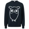 KnowledgeCotton Apparel - Crew Neck Big Owl Front Print - Pull