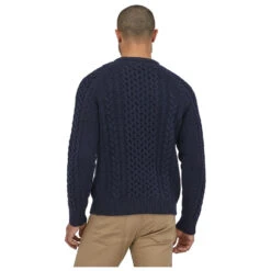 Patagonia - Recycled Wool Cable Knit Crewneck Sweater - Pull -Maloja Magasi patagonia recycled wool cable knit crewneck sweater pull detail 3