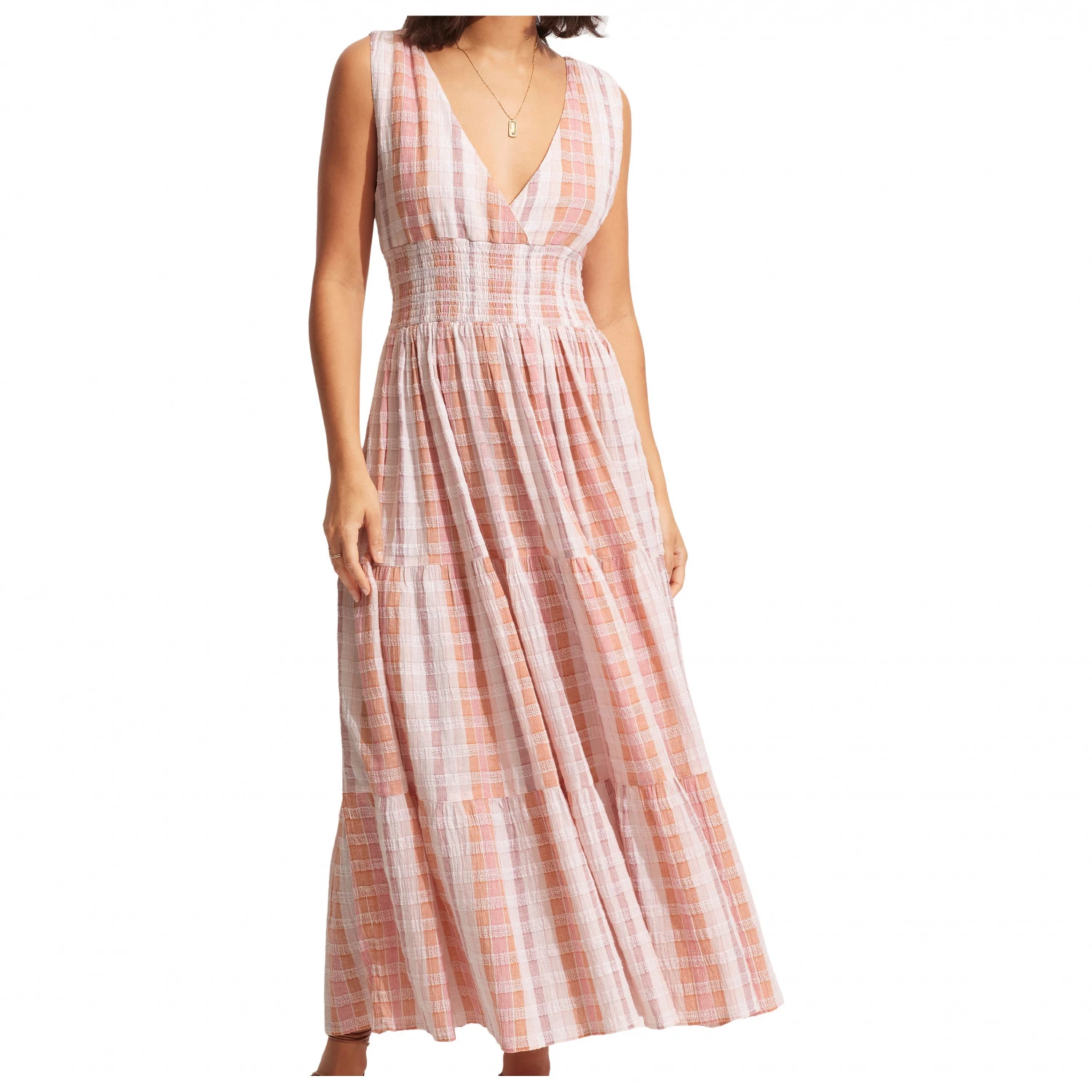 Seafolly - Women's Textured Gingham Max Dress - Robe 3 Seafolly - Women's Textured Gingham Max Dress - Robe